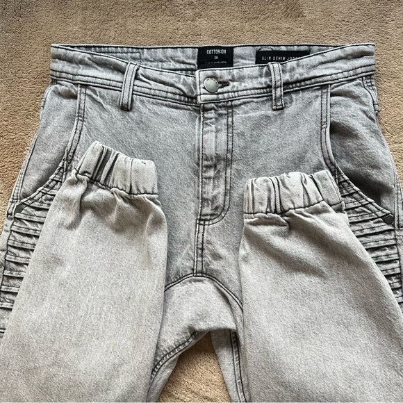 Cotton-On Gray Faded Wash Slim Denim Slouch Jogger Pants Women's Size 28 - Picture 3 of 12